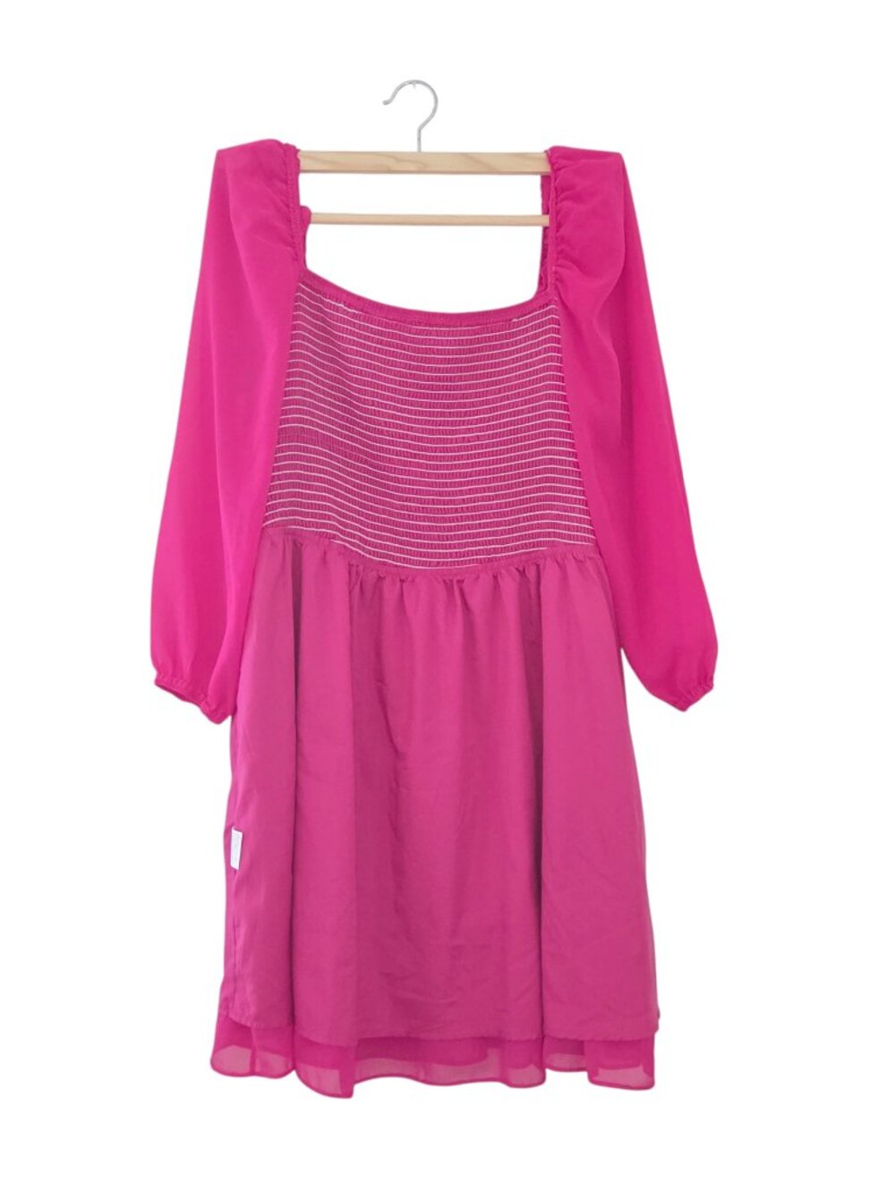 Hot Pink Smocked Ruffle Mini Dress | Romantic Cottagecore Style - Picture 8 of 11